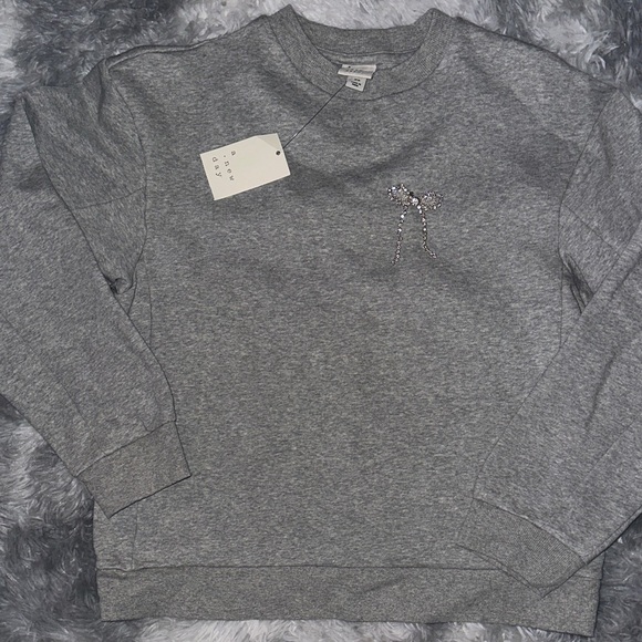 a new day Tops - A New Day Crystal Bow Embellished Sweatshirt - XS NEW
